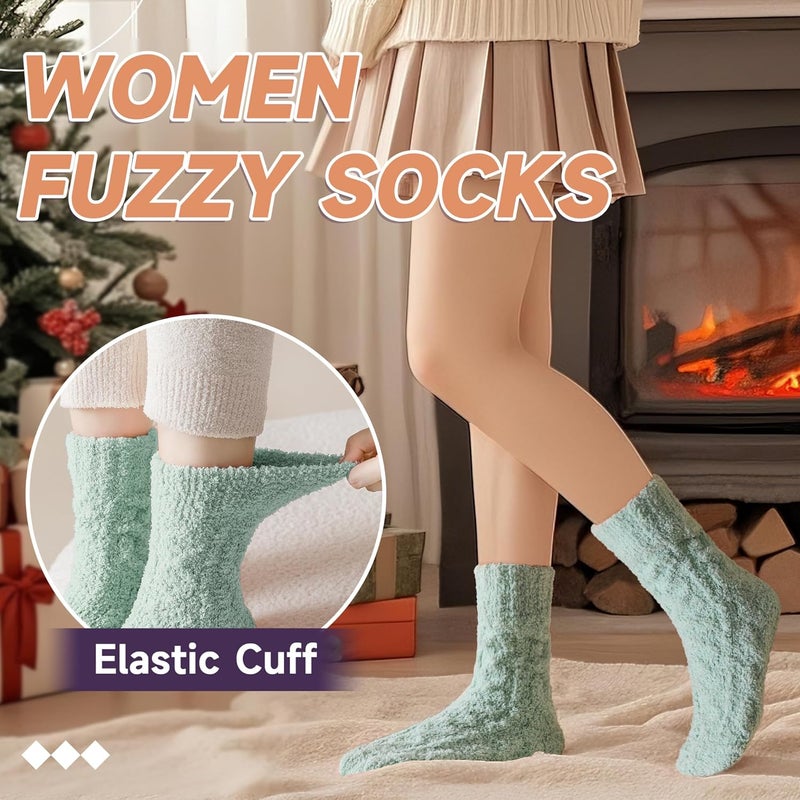 AMENLAN Store Women Fuzzy Slipper Socks Winter Microfiber Soft Cozy Plush Fluffy Socks Warm Comfy Thermal Home Sleeping Socks - Image 4